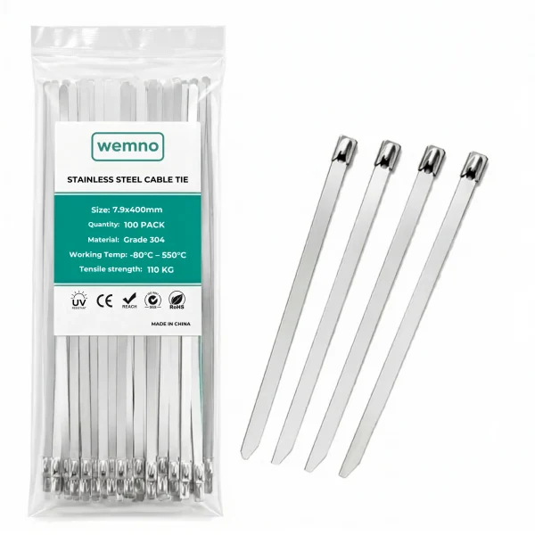 WEMNO Stainless Steel Cable Ties SS304