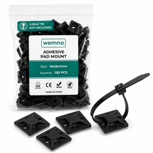 WEMNO Self Adhesive Cable Tie Mount | 100 Pack